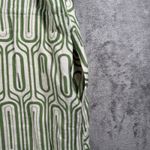 Avara Emmaline Dress Medium Green White Puff Sleeve Geometric Mod Retro Boho Photo 5