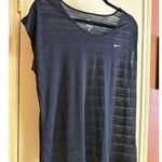 Nike  Dri-Fit Womens Sheer Black Athletic T-Shirt Size L Lightweight & Breathable Photo 2