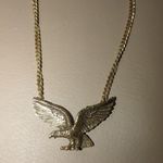 Eagle Flying Pendant 18 Inch Necklace Avon Gold Tone Cuban Style Chain Vintage Photo 13