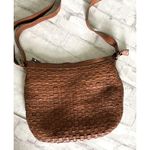 Anthro Vilenca Holland Cognac Leather Woven Crossbody Bag Boho Chic Timeless Brown Photo 1