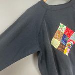 Vintage Patchwork Sweatshirt Black Size Large Quilt Patch One Photo 10
