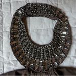 NWT LM Collection Brown / Taupe Beaded Halter Neck Empire Waist Formal Dress Photo 3