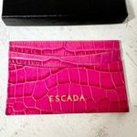 NWT ESCADA Embossed Leather Card Holder Mini Wallet Pink with Box Photo 2