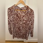 Nasty Gal  Brown & White Zebra Print Button-Down Shirt Photo 1