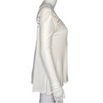 Free People Shirt Womens Small White Scoop Laser Cut Textured Neutral Edgy Photo 1