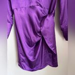 ZARA Purple Satin Effect Wrap Shirt Dress NEW Mini Size Small Blogger Fav Night Photo 7