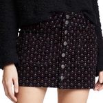 Free People NWOT Joanie Floral Mini Skirt Corduroy Black Red Pattern Academia S Photo 2