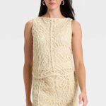 A New Day  NWT Women's Crochet Tank Top Tan Size S Photo 0
