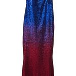 Multicolor Women’s Sequin double Vneck maxi dress rose and blue Size Large Photo 0