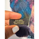 Saachi Hand Dyed Silk Wool Scarf Boho Textured Artsy Unique Colorful Blue Photo 3