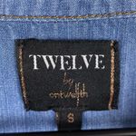 Twelve by Ontwelfth Bamboo Cotton Denim Tie Front Mini Dress Women's Size Small Blue Photo 3