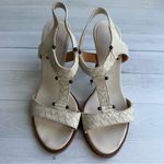 Bottega Veneta Intrecciato Cream Leather T-Strap Sandals Size 38/8 Photo 1
