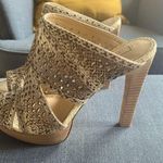 BCBG Max Azria Galinac Peep Toe Leather Mules size 9 Photo 1