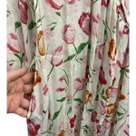 byTiMo Women's Size Large Tulip Print Wrap Maxi Dress White Pink Orange Viscose Photo 2