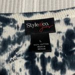 Style & Co . Blue Tie-Dye Top Photo 1