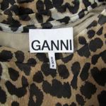 Ganni NWT Ruched Leopard Print Mini Dress Animal Print Photo 8