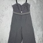 Anthropologie Anthro Elevenses Jumpsuit Women 2 Petite Blue White Geometric Remy Crop Wide Leg Photo 1