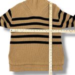 Old Navy  Slouchy Striped Mock Neck Bell Sleeve Sweater Tan Black Small Photo 12