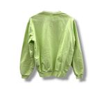 Cute Frog Mushroom Embroidered Lime Green Crewneck Sweatshirt Size L Photo 1