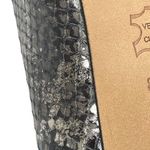 via spiga new Metallic Python Leather Peep Toe Heels Pumps Black Grey 8.5M Photo 11