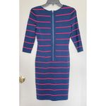 Pink Tartan Dress Striped Stretch Knee length Bodycon Blue Red Golf Size Small Photo 5