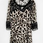Style & Co  Leopard Bell Sleeve Tunic Blouse Mini Dress Photo 0