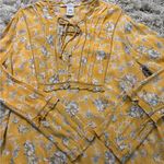 American Rag Yellow Floral Long Sleeve Blouse Size L Photo 8