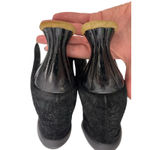 John Fluevog  Ankle Boots Womens 8.5 Black Hypnos Geometric Embossed Heeled Photo 4