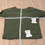 Old Navy szS LS green ribbed twist front round neck banned hem top EUC Photo 7