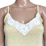 Maurice's Womens Y2K Camisole Tank Top Floral Lace V Neck White Yellow Small Photo 1