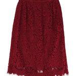 J.Crew Pintucked Pencil Skirt‎ Floral Lace F8660 Midi Pleated Red Women's Size 4 Photo 0
