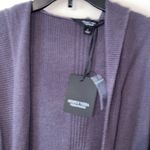 Vera Wang Women’s Simply  hooded open front cardigan sweater duster large purple Photo 2