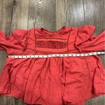 Free People  Laura Western Top Red Berry Size XS Boho Embroidered FLAW Repaired Photo 14
