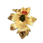 Insect on Leaf Women's Gold Tone Brooch Pendant Pin Accessories Jewelry Fashion Photo 3