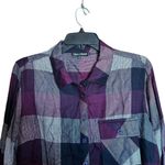 Tolani  Top Womens Medium Multicolor Plaid Floral Mixed Print Button Up Blouse Photo 2