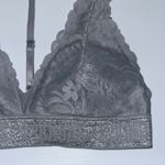 PINK - Victoria's Secret Victoria’s Secret PINK VS Lace Halter T-Strap Bralette w Logo Band Gray S Small Photo 5