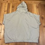 Heyson Oversized Short Sleeve Banded Waist Hooded Pullover Sweatshirt V Neck 1X Tan Photo 1