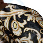 VTG‎ Black Gold Jewelry Print Satin Jacquard Mini Night Dress Tunic Lace Bow XXL Photo 5