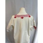 Handmade Women’s  Cream Shirt with Red Embroidery. No Size, Read Description. Photo 3