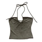 Reformation NWT Anders Knit Top Halter Top Gold Sparkle XS Photo 1