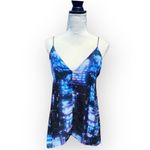 Milly 3/$20  Bella City Scape Satin spaghetti V-neck Top made in USA Photo 1