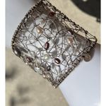 Vintage Freshwater .999 Silver Pearl Wire Rope Cuff Bracelet Wrapped Pearls 7.5” Photo 2