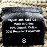 Jenni Kayne Fisherman Organic Cotton Blend Sweater V Neck Oversized Green Small Photo 3