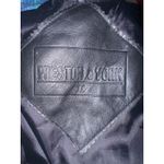 Preston & York Women’s 1X Genuine Leather Overcoat – Black, Lined Photo 7