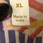 Soft Surroundings Navy Blue Orange Floral Embroidered Tunic Top Boho XL Photo 4