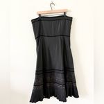 Loft Strapless Cocktail Dress in Black with Lace & Velvet Detail - Size 16 Photo 3