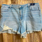 Hollister ultra high rise light wash mom shorts, size 21/35 NWT Photo 0