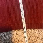 Burgundy V Neck Long Sleeve Lace Up Front Ribbed Knit‎ Sweater Top Women's Large Red Photo 3