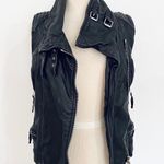 All Saints black leather moto vest NEW Photo 0