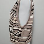 st. john's bay Taupe & Brown Tribal Vneck Sweater Vest Size Large Photo 2
